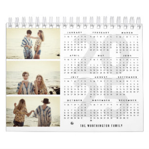 2025 New Year Simple Modern Multi 3 Photo Collage Calendar