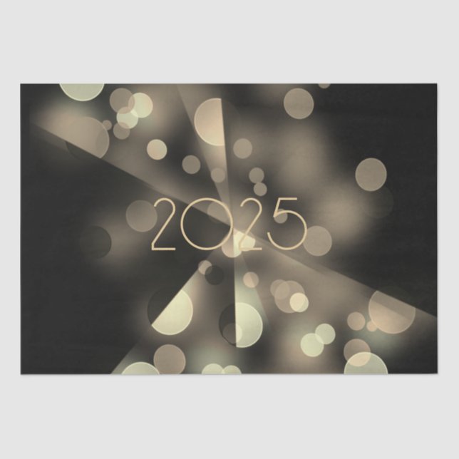 2025 new year with golden bubbles tissue paper (Front)