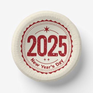 2025 New Year's Day Paper Bowl Paper Plate