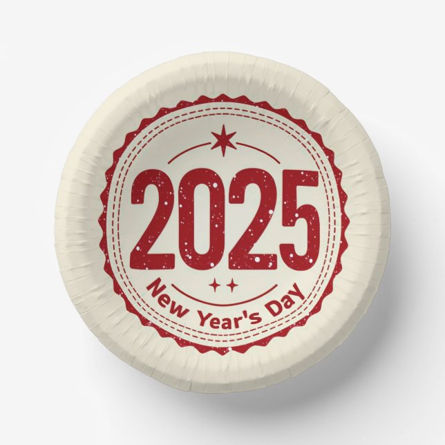 2025 New Year's Day Paper Bowl Plate (Front)