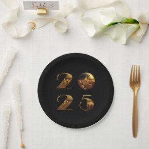 2025 New Year's Eve Party-Ball-NYC Gold- Paper Plate