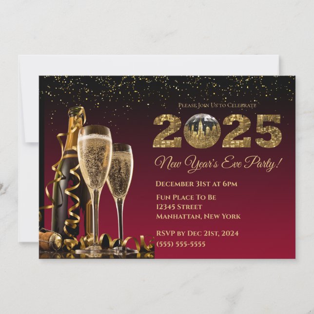 2025 New Year's Eve Party-Ball-NYC- Invitation (Front)