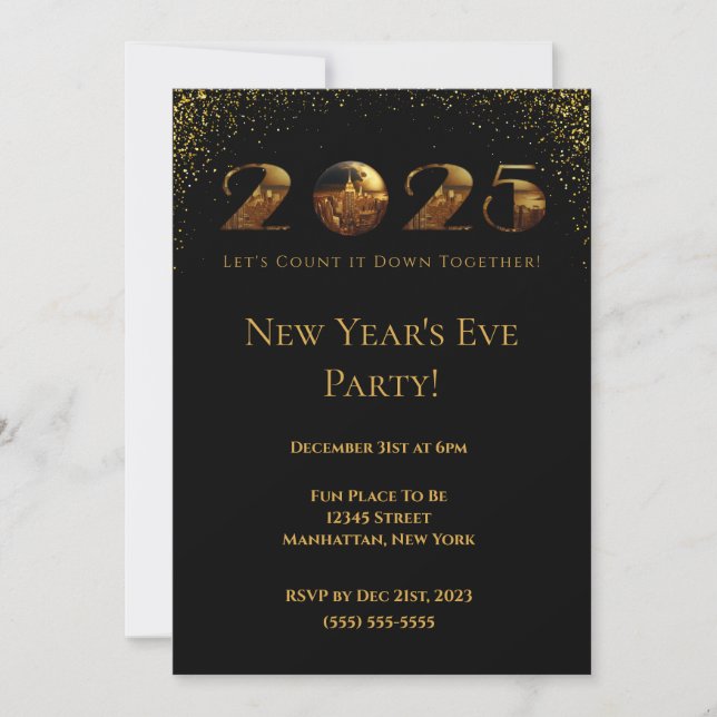 2025 New Year's Eve Party-Ball-NYC- Invitation (Front)