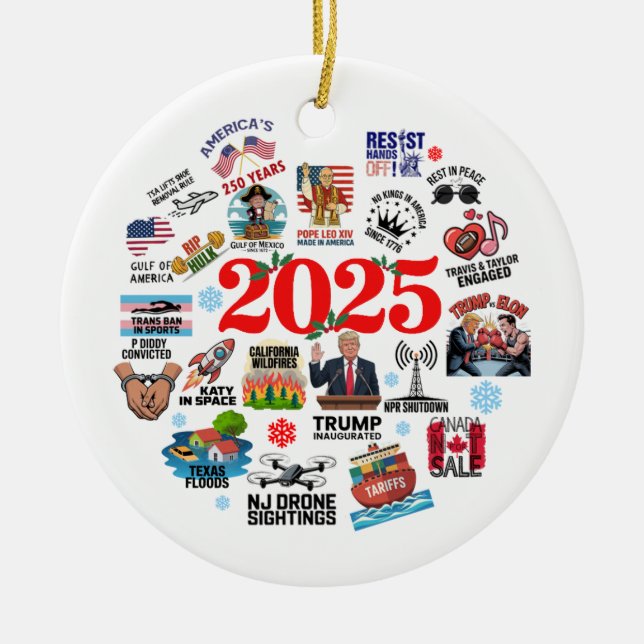 2025 Notable Events Ornament (Front)