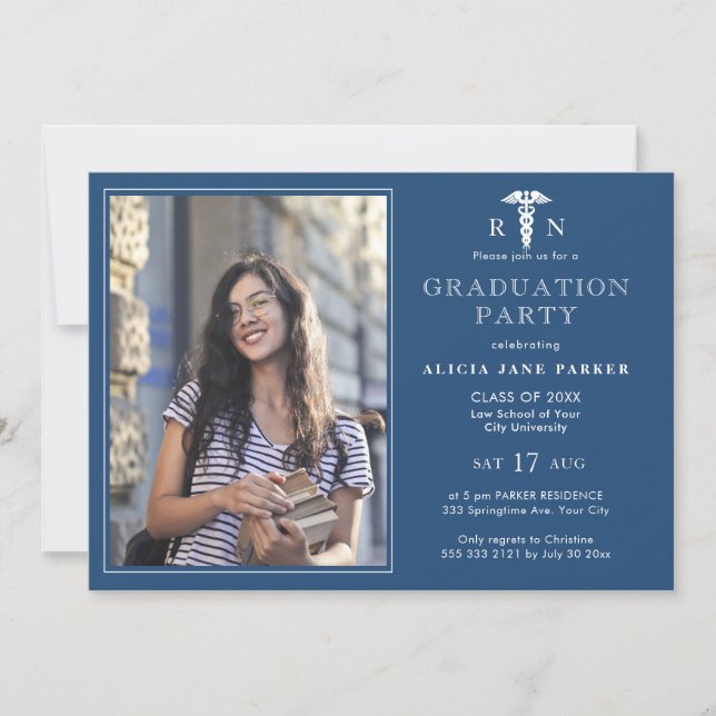 2025 Nursing school graduation modern photo  Invitation (Front)