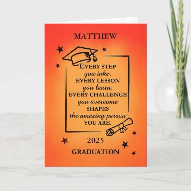 2025 Personalize Graduate Inspirational Vibrant Card (Front)