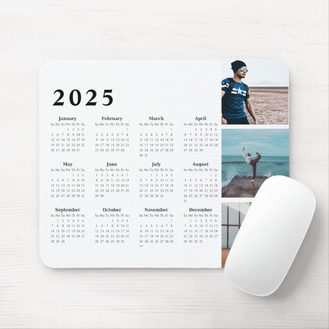 2025 Personalized Gallery Calendar Mouse Pad (With Mouse)
