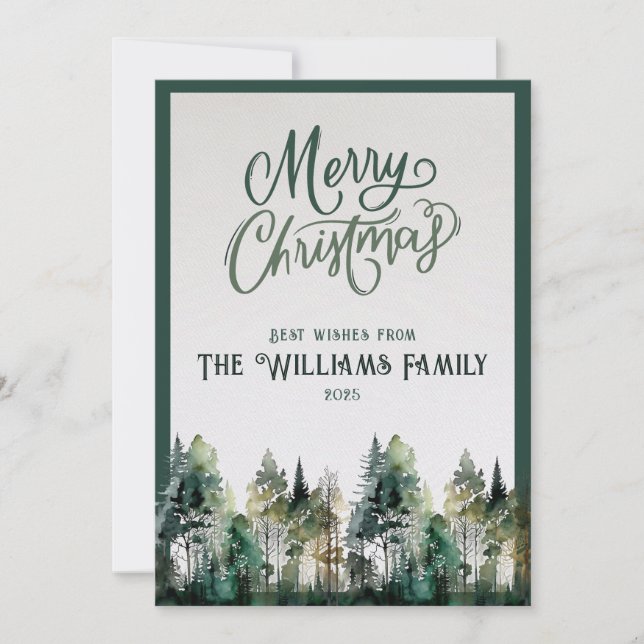 2025 Personalized Merry Christmas Card with Photo (Front)