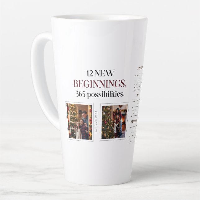  2025 Personalized Photo Calendar Mug (Left Angle)