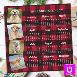 2025 Personalized Red Plaid Pet Photos Calendar<br><div class="desc">2025 Photo Calendar Magnet Cards - Send New Year Greetings or include in your Christmas gifts, these 5x7 photo calendar cards are perfect as Christmas and New Year cards to family and friends. Perfect to highlight or circle special family dates, anniversaries, birthdays, and reunions. Personalize these full year photo calendar...</div>