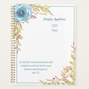 2025 Personalized Scripture Watercolor Planner