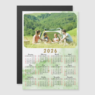2025 Photo Calendar Magnet Green Nebula Red Black