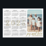 2025 Photo Calendar Magnet Modern Black White Gold<br><div class="desc">This modern 2025 magnetic calendar designed in minimalist style is easy to customize with personal photo to create a unique keepsake. The white and black design with a colourful picture and golden text is the template where you can type your family name and add own picture. Click "Personalize" (or "View...</div>