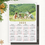 2025 Photo Calendar Magnet Modern Red Black White<br><div class="desc">This modern minimalist style 2025 magnetic calendar is easy to customize with a personal photo to create a unique keepsake for your loved ones. The black and white design with a colourful picture looks beautiful and clear and is a practical gift idea. Weekend days are in red to make it...</div>