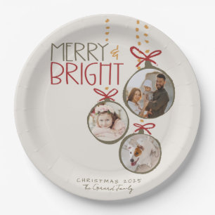 2025 Photo Family Christmas Card Xmas Party Paper Plate
