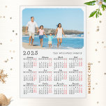 2025 Photo Fridge Magnet Calendar Monday to Sunday<br><div class="desc">This modern Monday to Sunday 2025 magnetic calendar with a custom photo is a practical gift for family, friends, workmates, or clients. The fridge calendar magnet is easy to personalize with text such as a name, family name, company name, etc. Black and red typography on a white background is easy...</div>