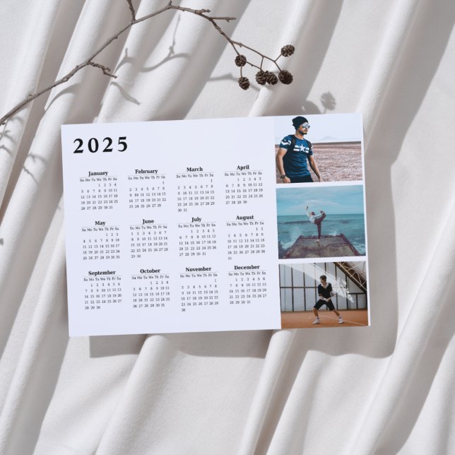 2025 Photo personnalisée Collage Calendrier Magnet (Créateur téléchargé)