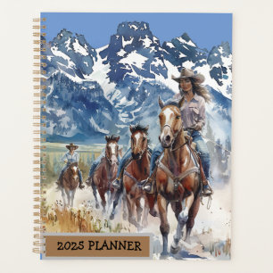 2025 Planner with a cowgirl western theme.