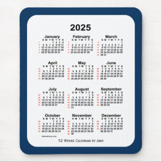 2025 Police Box Blue 52 Week Calendar by Janz Mouse Pad