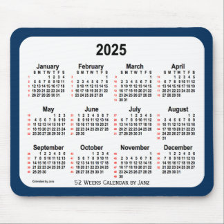 2025 Police Box Blue 52 Weeks Calendar by Janz Mouse Pad