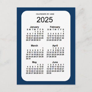 2025 Police Box Blue 6 Month Mini Calendar by Janz Postcard