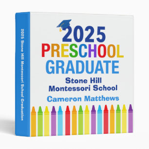 2025 Preschool Graduation Cute Custom Graduate Binder