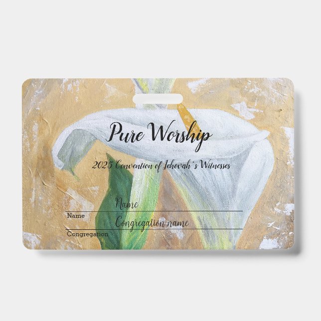 2025 Pure Worship acrylics customize text Badge (Front)