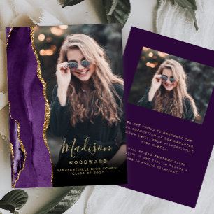 2025 Purple Agate Photo Graduation Announcement