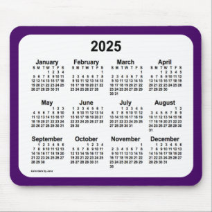 2025 Purple and White Calendar by Janz Two Tone Mouse Pad
