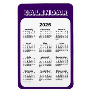 2025 Purple Calendar by Janz 4x6 Magnet
