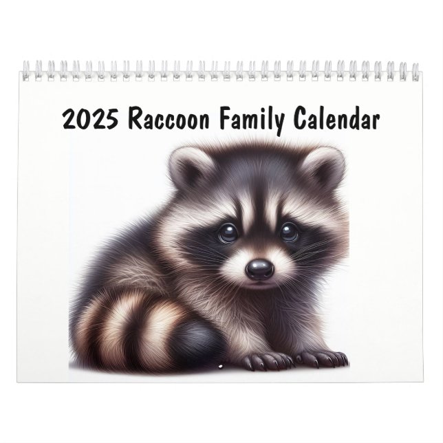 2025 Raccoon Family Fun Animals Calendar (Cover)