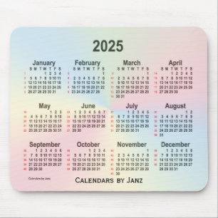 2025 Rainbow Cloud 52 Weeks Calendar by Janz Mouse Pad
