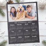 2025 Rustic Chalkboard Family Dog Photo Calendar Holiday Postcard<br><div class="desc">2025 Photo Calendar Cards - Send New Year Greetings or include in your Christmas cards, these photo calendar cards are perfect as Christmas and New Year cards to family and friends. Perfect to highlight or circle special family dates, anniversaries, birthdays, and reunions. Personalize these full year photo calendar cards with...</div>