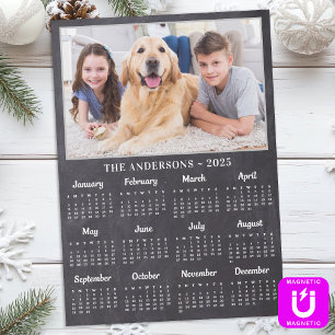 2025 Rustic Chalkboard Personalized Photo Calendar