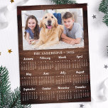 2025 Rustic Family Pet Dog 12 Month Photo Calendar Holiday Card<br><div class="desc">2025 Photo Calendar Cards - Send New Year Greetings or include in your Christmas cards, these 5x7 photo calendar cards are perfect as Christmas and New Year cards to family and friends. Perfect to highlight or circle special family dates, anniversaries, birthdays, and reunions. Personalize these full year photo calendar cards...</div>