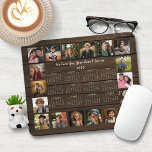 2025 Rustic Wood Multiple Photo Collage Calendar Mouse Pad<br><div class="desc">🌟2025 Rustic Wood Multiple Photo Collage Calendar Mouse Pad featuring a simple, minimalist year-at-a-glance calendar and 18 of your favourite photos. All the colours are all customizable. Makes a great gift for grandparents, parents, aunts, uncles, godparents, and more! Please contact us at cedarandstring@gmail.com if you need assistance with the design...</div>