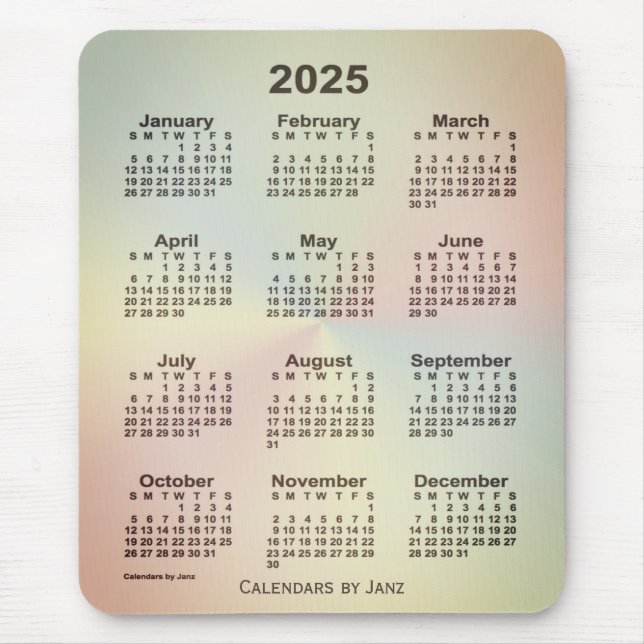 2025 San Telmo Rainbow Calendar by Janz Mouse Pad (Front)