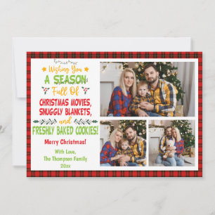 2025 Season full of Christmas movie 3 Family Photo Holiday Card