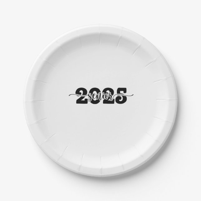  2025 Senior Graduation Class of 2025 School  Paper Plate (Front)