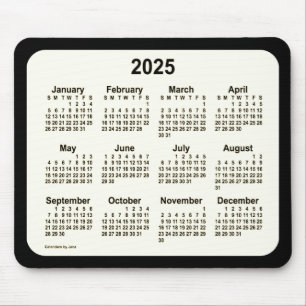 2025 Sepia on Black Calendar by Janz Two Tone Mouse Pad