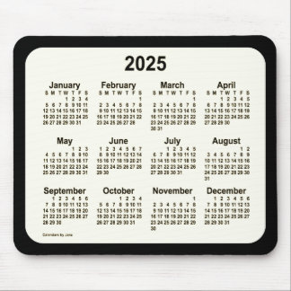 2025 Sepia on Black Calendar by Janz Two Tone Mouse Pad