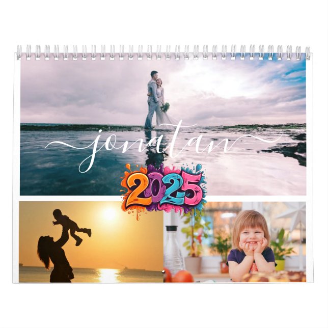2025 Simple Custom Photo Collage  Calendar (Cover)