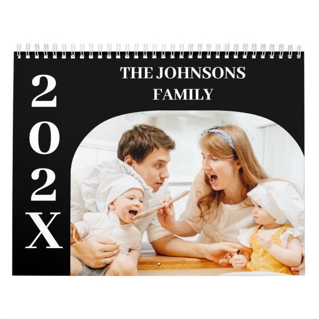 2025 Simple Modern Custom 14 Photos Family  Calendar (Cover)