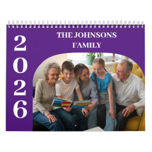 2025 Simple Modern Custom Photos Family Calendar