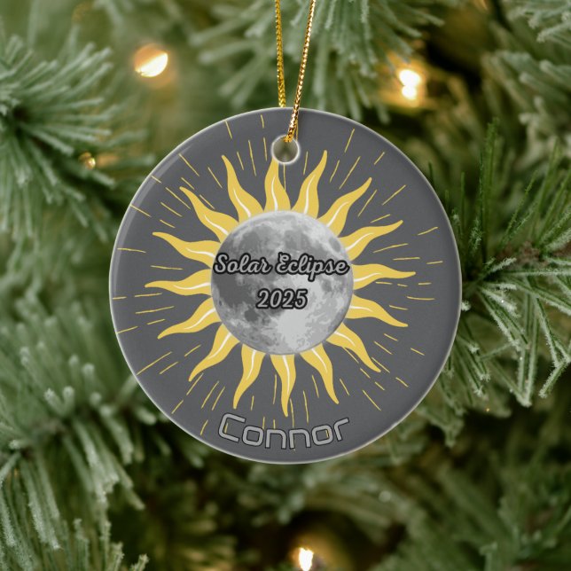 2025 Solar Eclipse Celebration Party  Ceramic Ornament (Tree)