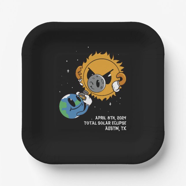 2025 Solar Eclipse Photobomb Personalized Paper Plate (Front)