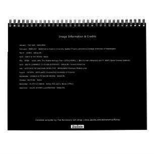 2025 Solar System Space Astronomy Planets Universe Calendar