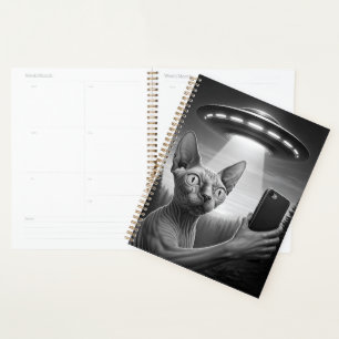2025 Sphynx Cat UFO Calendar Selfie Area 51  Planner