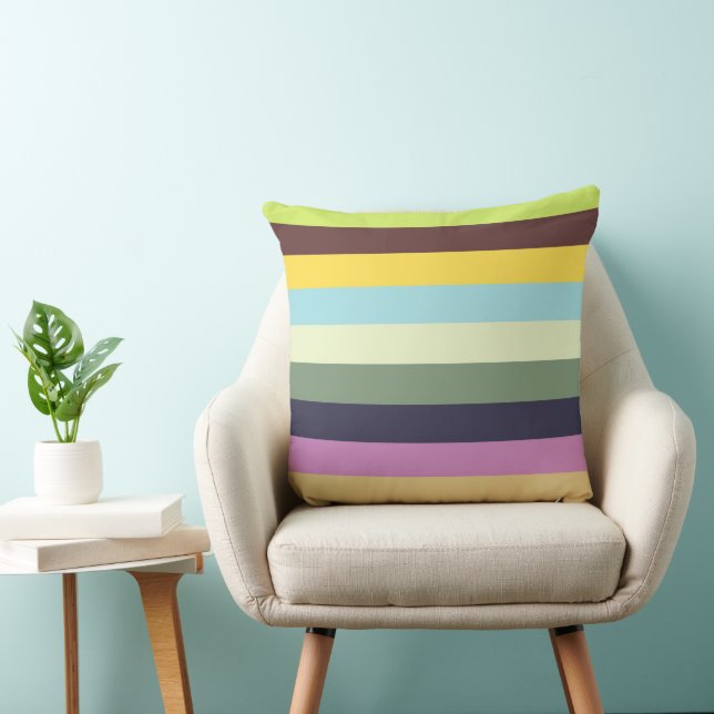 2025 Spring Summer Stripes Throw Pillow (Chair)