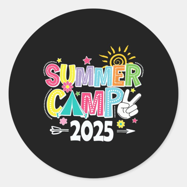 2025 Summer Camp 2025 Summer Vacation Matching Fam Classic Round Sticker (Front)